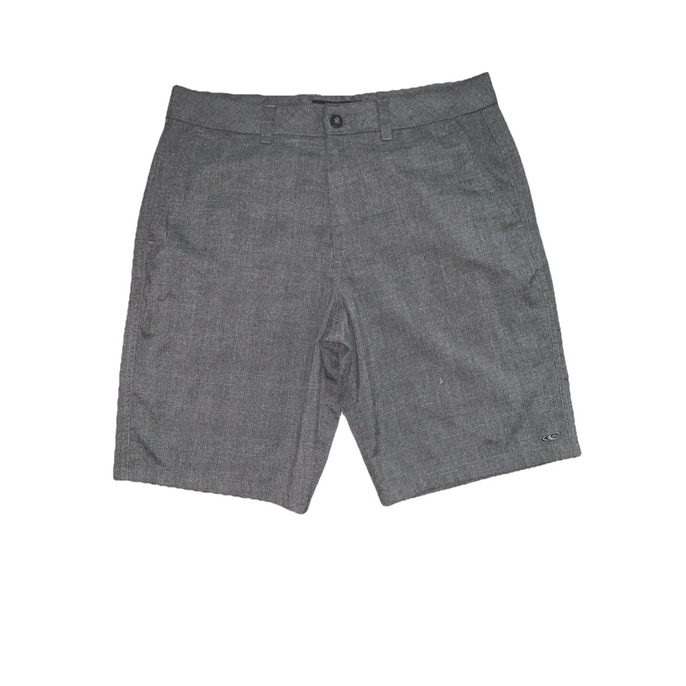 O'Neil Men's Shorts 34 Chino Dark Gray Inseam‎ 10" Flat Front Casual Summer Logo
